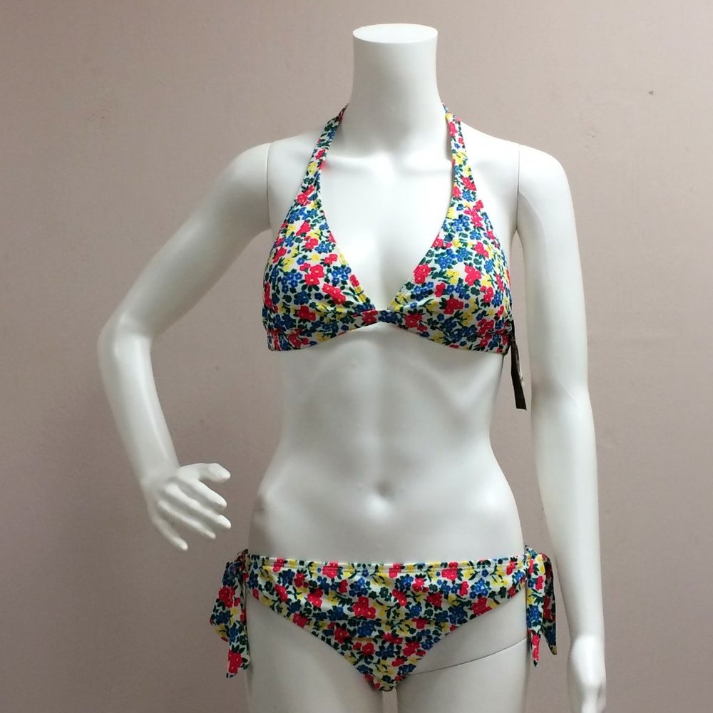 Hurley 2 Piece Floral Bikini Swim Suit Size L NWT
